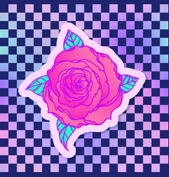 Rose Over Chequer Pattern