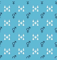 Set Gender And Virus Spread On Seamless Pattern