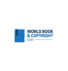 Blue World Book And Copyright Day Logo Icon