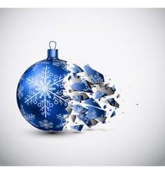 Broken Blue Christmas Ball