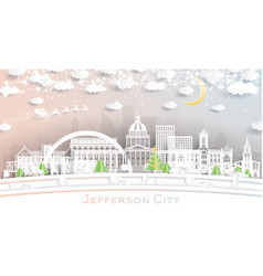 Jefferson City Missouri Skyline In Paper Cut