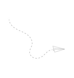 Paper Plane With Dashed Line Path Flying