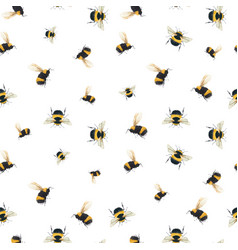 Watercolor Bumblebee Pattern