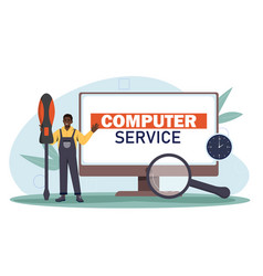 Computer Service Man Concept