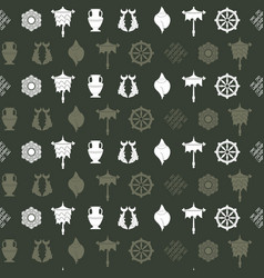 Seamless Pattern With Eight Auspicious Symbols