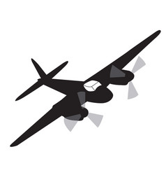 Vintage War Plane With Propeller Silhouette Design