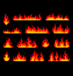 Cartoon Bonfire Wildfire Isolated Fire Flame