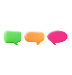 Isolated Neon 3d Speech Bubbles For Chat Text Or