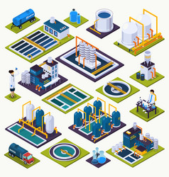 Industrial water pump station water pumping Vector Image