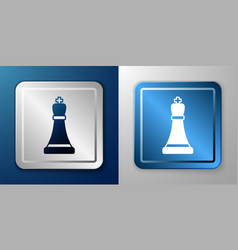 White Chess Icon Isolated On Blue And Grey