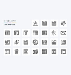 25 User Interface Line Icon Pack