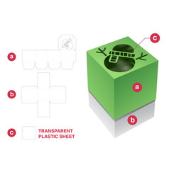 Square Box And Christmas Snowman Window Lid Die