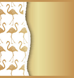 Elegant Gold Flamingo Background Design Banner