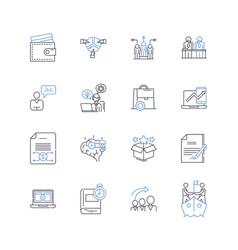 Work Structure Line Icons Collection Hierarchy