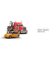 Advertisement Of Tow Truck Services On White