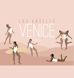 Los Angeles Venice Beach Hand Drawn