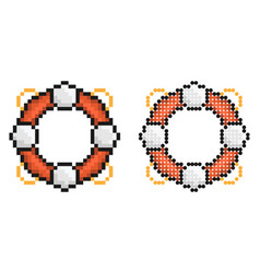 Pixel Icon Life Ring Equipment For Rescue