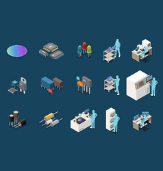 Semiconductor Production Icon Set