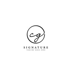 C G Cg Initial Letter Handwritten Signature Logo