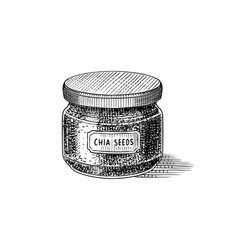 Chia Seeds In A Glass Jar Salvia Hispanica