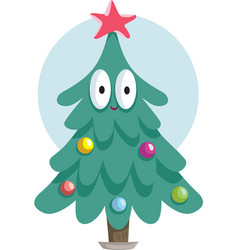 Funny Christmas Tree Mascot Cartoon