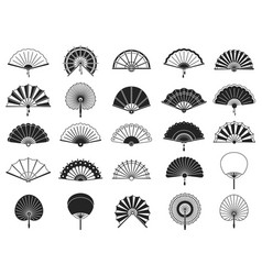 Handheld Fan Black Silhouettes Of Chinese