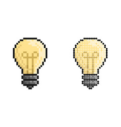 Pixel Icon Light Bulb Pear Shaped Symbol Of Ideas