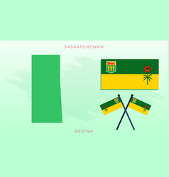 Flag Saskatchewan Map