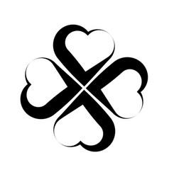 Shamrock Symbol Fourleaf Clover Black