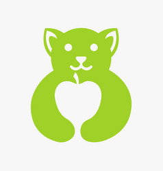 Dog Apple Logo Negative Space Concept Template