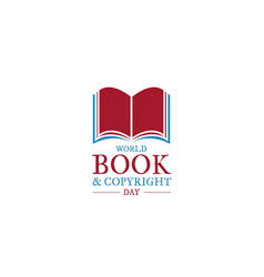 Red World Book And Copyright Day Logo Icon