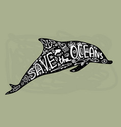 Save Ocean Whale Dolphin Sea Ocean Black Text