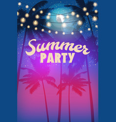 Summer Party Night Beach Poster Template Design