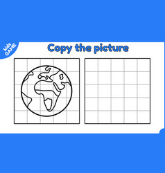 Kids Game Copy The Picture And Color Planet Earth