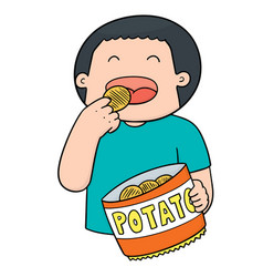 Man Eating Potatoes