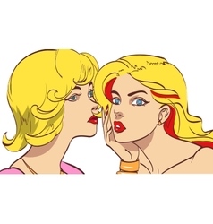 Nice Drawn Two Talking Blonde Women In Color