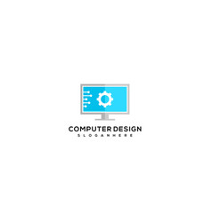 Premium Tech Computer Gear Icon Logo Design