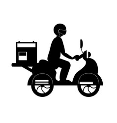 Silhouette Icon Express Delivery On The Motorbike