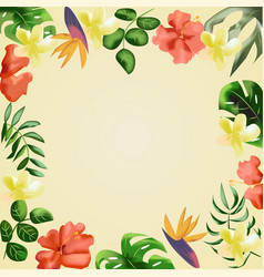 Tropical Flowers Border