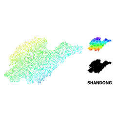 Rainbow Colored Pixelated Map Shandong