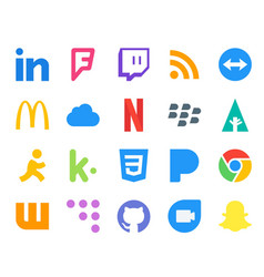 20 Social Media Icon Pack Including Github