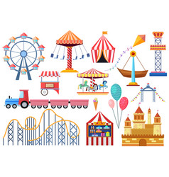 Amusement Park Entertainment Icons Elements