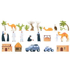 Desert People Flat Icons