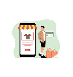 Online Shopping Concept Man Buying Clothes Online