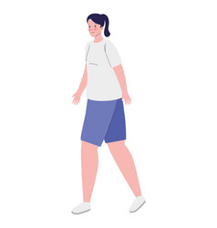 Young Athletic Woman Walking