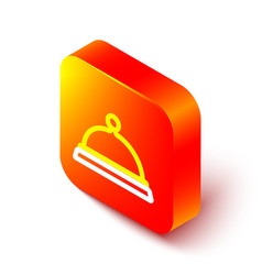 Isometric Line Covered With A Tray Of Food Icon