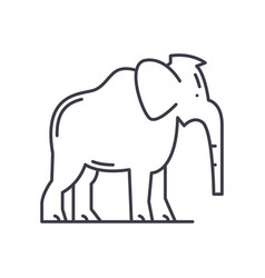 Mammoth Icon Linear Isolated Thin