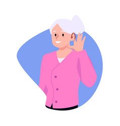 Old Woman With Hearing Aid