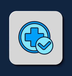 Filled Outline Cross Hospital Medical Icon