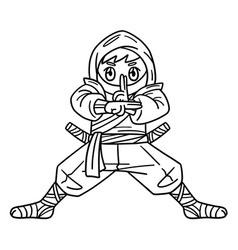 Ninja Isolated Coloring Page For Kids